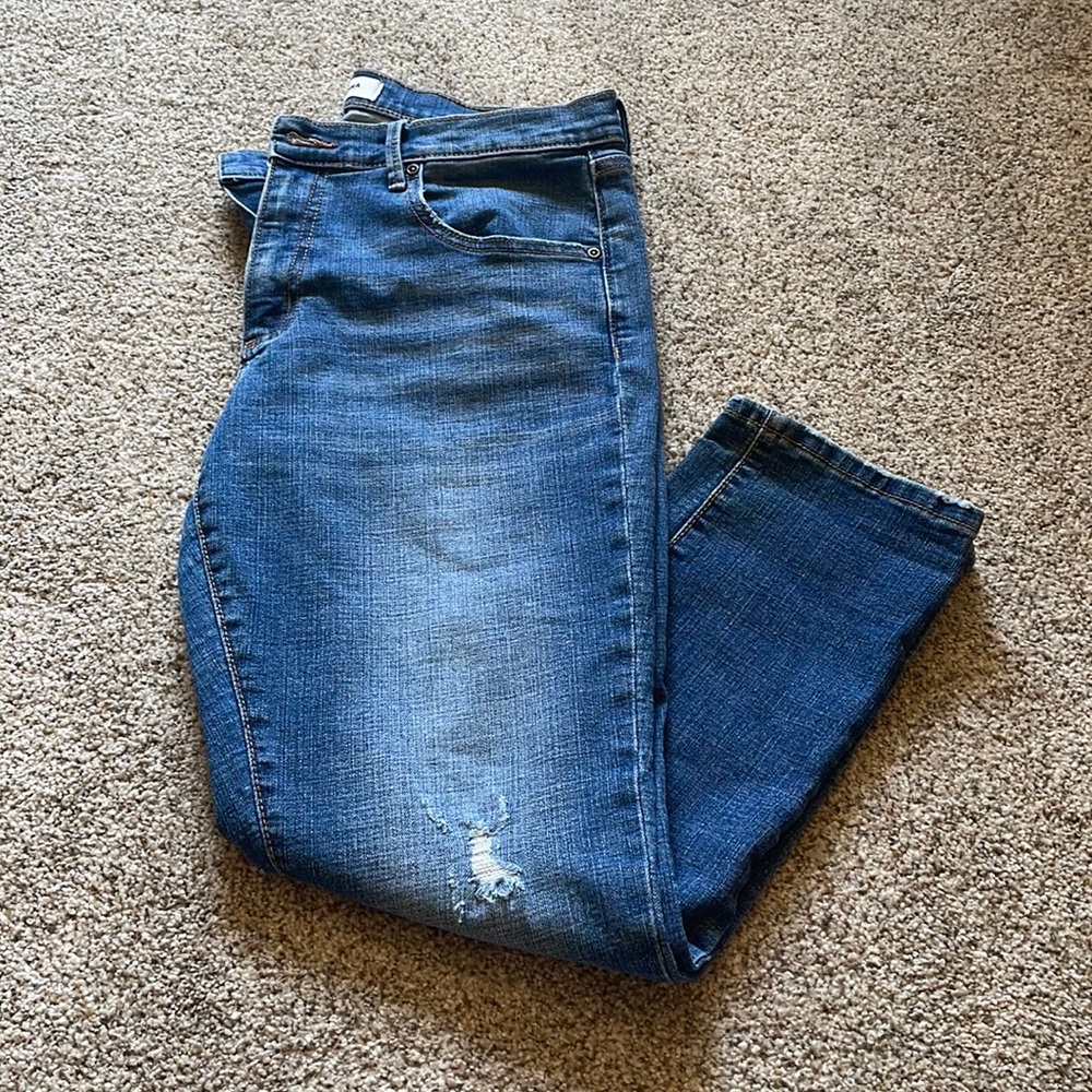 Sonoma Ripped Jeans, Blue Jeans, Straight Crop, Size: Women’s 10